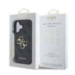 Guess PU 4G Metal Logo Grey Kryt iPhone 16