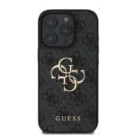 Guess PU 4G Metal Logo Grey Kryt iPhone 16 Pro