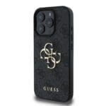 Guess PU 4G Metal Logo Grey Kryt iPhone 16 Pro Max