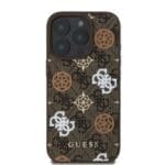 Guess PU 4G Peony MagSafe Brown Kryt iPhone 16 Pro