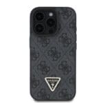 Guess PU 4G Strass Triangle Metal Logo + Crossbody Black Kryt iPhone 16 Pro Max