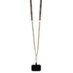 Guess PU 4G Strass Triangle Metal Logo + Crossbody Brown Kryt iPhone 16 Pro Max