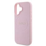 Guess PU Grained Classic Logo MagSafe Pink Kryt iPhone 16