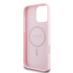 Guess PU Grained Classic Logo MagSafe Pink Kryt iPhone 16 Pro