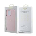 Guess PU Grained Classic Logo MagSafe Pink Kryt iPhone 16 Pro