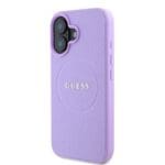 Guess PU Grained Classic Logo MagSafe Purple Kryt iPhone 16