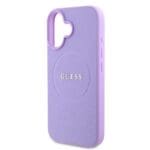 Guess PU Grained Classic Logo MagSafe Purple Kryt iPhone 16
