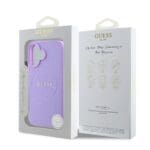 Guess PU Grained Classic Logo MagSafe Purple Kryt iPhone 16