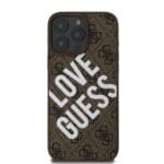 Guess PU Leather 4G Big Love Logo MagSafe Brown Kryt iPhone 16 Pro Max