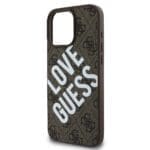 Guess PU Leather 4G Big Love Logo MagSafe Brown Kryt iPhone 16 Pro Max