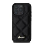 Guess PU Leather Quilted Black Kryt iPhone 16 Pro Max