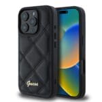 Guess PU Leather Quilted Black Kryt iPhone 16 Pro Max