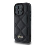 Guess PU Leather Quilted Black Kryt iPhone 16 Pro Max