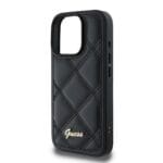 Guess PU Leather Quilted Black Kryt iPhone 16 Pro Max