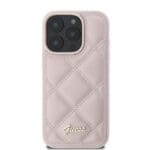 Guess PU Leather Quilted Pink Kryt iPhone 16 Pro
