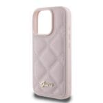 Guess PU Leather Quilted Pink Kryt iPhone 16 Pro