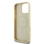 Guess Saffiano Peony Stamp MagSafe Gold Kryt iPhone 16 Pro