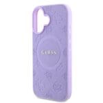 Guess Saffiano Peony Stamp MagSafe Purple Kryt iPhone 16