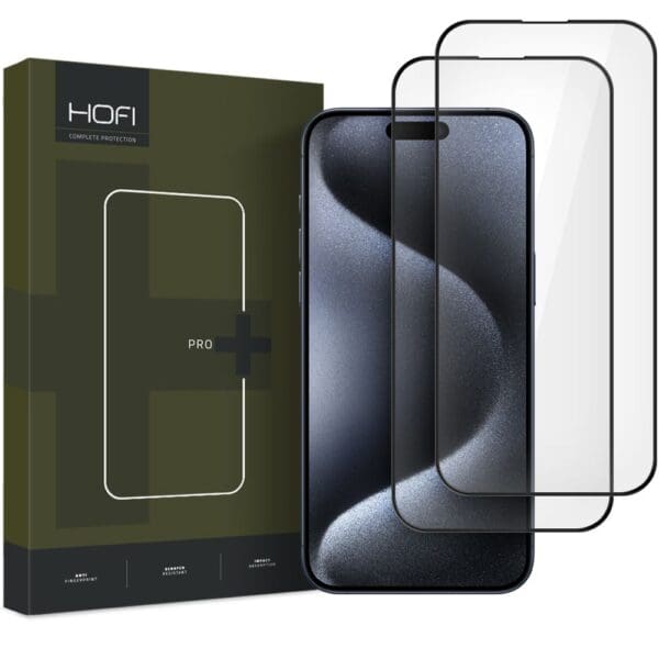 Hofi Glass Pro+ 2-Pack Black iPhone 16 Pro