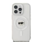 Karl Lagerfeld IML Karl Head Metal Frame MagSafe Transparent Kryt iPhone 16 Pro