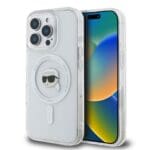 Karl Lagerfeld IML Karl Head Metal Frame MagSafe Transparent Kryt iPhone 16 Pro