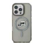 Karl Lagerfeld IML K&CH Heads Metal Frame MagSafe Black Kryt iPhone 16 Pro Max