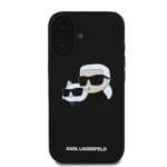 Karl Lagerfeld Liquid Silicone Double Heads MagSafe Black Kryt iPhone 16