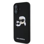 Karl Lagerfeld Liquid Silicone Double Heads MagSafe Black Kryt iPhone 16