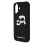 Karl Lagerfeld Liquid Silicone Double Heads MagSafe Black Kryt iPhone 16