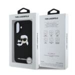 Karl Lagerfeld Liquid Silicone Double Heads MagSafe Black Kryt iPhone 16