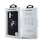 Karl Lagerfeld Liquid Silicone Karl and Choupette MagSafe Black Kryt iPhone 16 Plus