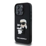 Karl Lagerfeld PU Saffiano Karl and Choupette Black Kryt iPhone 16 Pro Max
