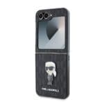 Karl Lagerfeld PU Saffiano Monogram Ikonik Black Kryt Samsung Galaxy Z Flip 6