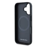 Mercedes Smooth Leather MagSafe Black Kryt iPhone 16