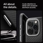 Spigen Enzo Aramid Mag MagSafe Black/Silver Kryt iPhone 16 Pro Max