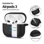 Tech-Protect Silicone Hook Black Kryt AirPods 3