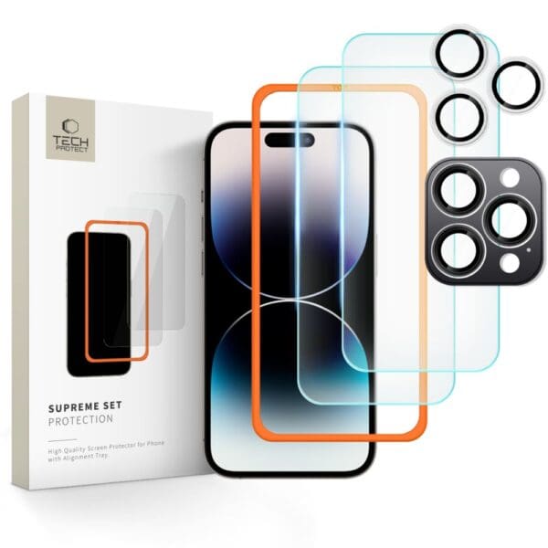 Tech-Protect Supreme Set 3-Pack Clear iPhone 16 Pro Max