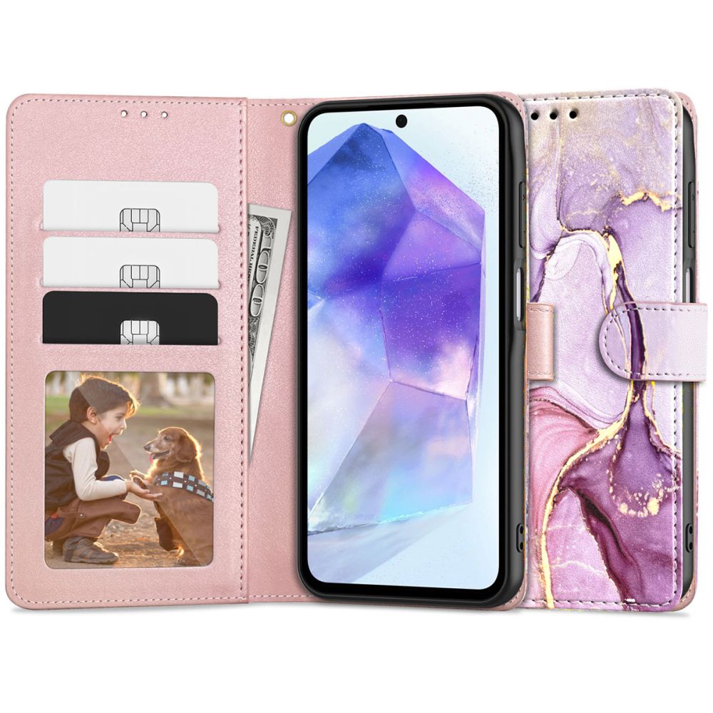 Tech-Protect Wallet Marble Kryt Samsung Galaxy A55 5G