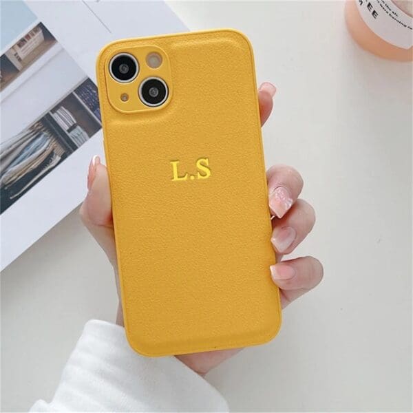 BHcase Camera Leather Monogram Yellow Kryt iPhone 15 Pro