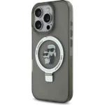 Karl Lagerfeld Ringstand Karl and Choupette MagSafe Black Kryt iPhone 16 Pro Max
