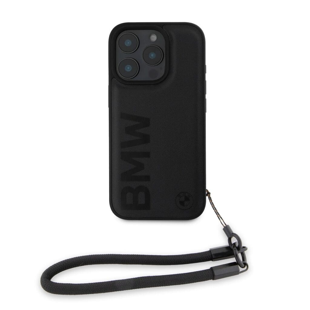 BMW Leather Signature and Strap Black Kryt iPhone 16 Pro