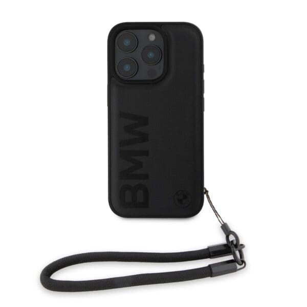 BMW Leather Signature and Strap Black Kryt iPhone 16 Pro