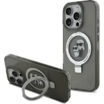 Karl Lagerfeld Ringstand Karl and Choupette MagSafe Black Kryt iPhone 16 Pro Max