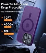 Frosted Magsafe BHcase Dark Purple Kryt iPhone 13 Pro