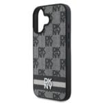 DKNY PU Leather Checkered Pattern and Stripe Black Kryt iPhone 16