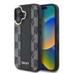 DKNY PU Leather Checkered Pattern MagSafe Black Kryt iPhone 16