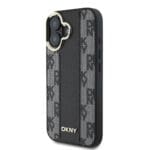DKNY PU Leather Checkered Pattern MagSafe Black Kryt iPhone 16