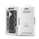 DKNY PU Leather Checkered Pattern MagSafe Black Kryt iPhone 16