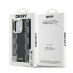 DKNY PU Leather Checkered Pattern MagSafe Black Kryt iPhone 16 Pro Max