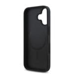 DKNY PU Leather Repeat Pattern Stack Logo MagSafe Black Kryt iPhone 16